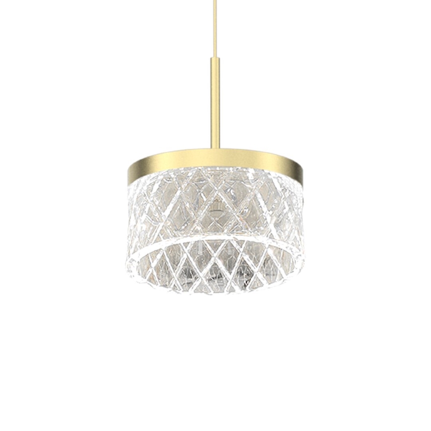 LED ljuskrona med textilsladd ELEGANCE LED/9W/230V diameter 15 cm guld
