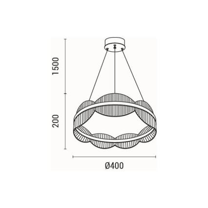 LED ljuskrona med textilsladd FIRENZE LED/48W/230V 3000K diameter 40 cm