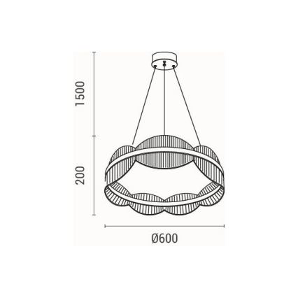 LED ljuskrona med textilsladd FIRENZE LED/60W/230V 3000K diameter 60 cm