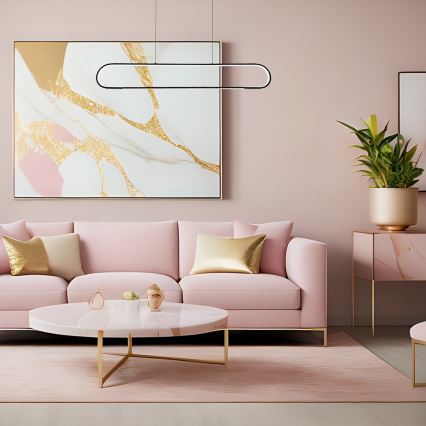 LED ljuskrona med textilsladd FRAME LED/42W/230V svart