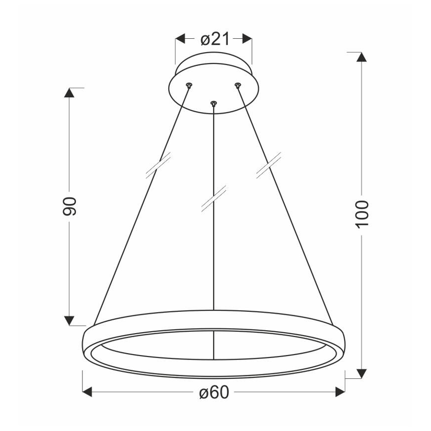LED ljuskrona med textilsladd HASHIM LED/34W/230V diameter 60 cm koppar