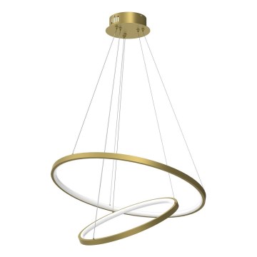 LED ljuskrona med textilsladd HOOP LED/51W/230V diameter 60 cm 4000K guld