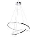 LED ljuskrona med textilsladd HOOP LED/51W/230V diameter 60 cm 4000K skinande krom