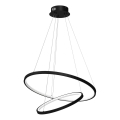 LED ljuskrona med textilsladd HOOP LED/51W/230V diameter 60 cm 4000K svart