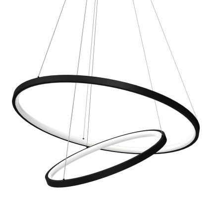 LED ljuskrona med textilsladd HOOP LED/51W/230V diameter 60 cm 4000K svart