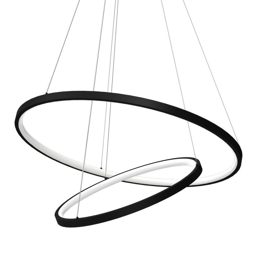 LED ljuskrona med textilsladd HOOP LED/51W/230V diameter 60 cm 4000K svart