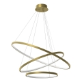 LED ljuskrona med textilsladd HOOP LED/93W/230V diameter 80 cm 4000K guld