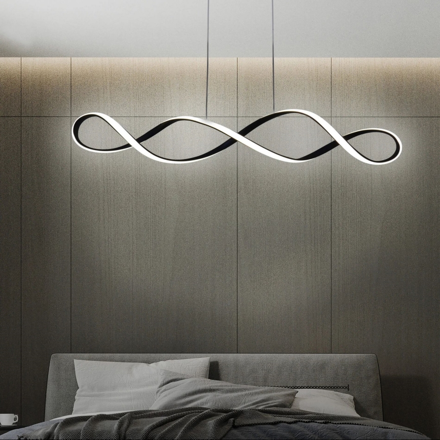 LED ljuskrona med textilsladd INFINITO LED/34W/230V svart