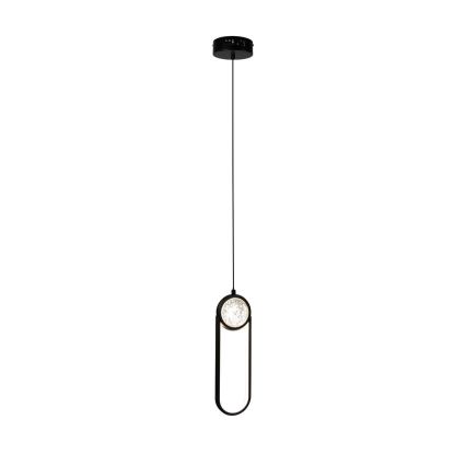 LED ljuskrona med textilsladd LACRIMA LED/15W/230V 3000K svart