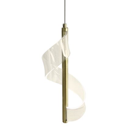 LED ljuskrona med textilsladd LARGO LED/10W/230V guld