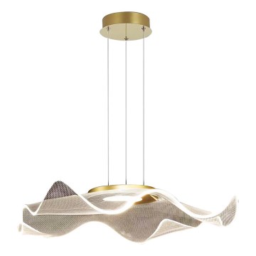 LED ljuskrona med textilsladd LARGO LED/16W/230V guld