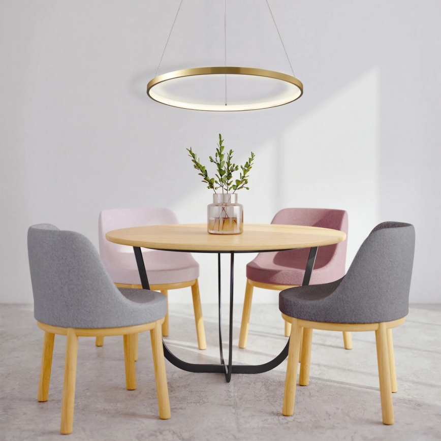 LED ljuskrona med textilsladd LEA LED/20W/230V 4000K diameter 50 cm guld