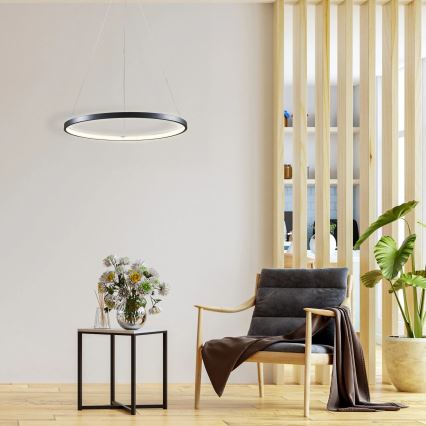 LED ljuskrona med textilsladd LEA LED/20W/230V 4000K diameter 50 cm svart