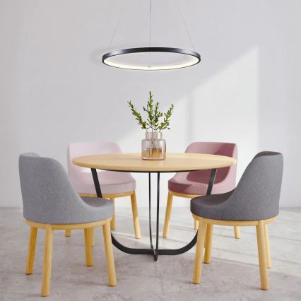 LED ljuskrona med textilsladd LEA LED/20W/230V 4000K diameter 50 cm svart