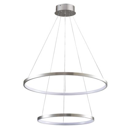 LED ljuskrona med textilsladd LEA LED/35W/230V 4000K diameter 60 cm matt krom