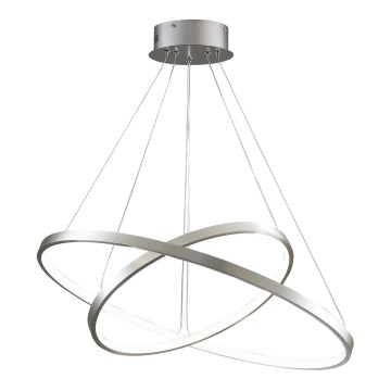 LED ljuskrona med textilsladd LEA LED/35W/230V 4000K diameter 60 cm matt krom