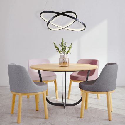 LED ljuskrona med textilsladd LEA LED/35W/230V 4000K diameter 60 cm svart