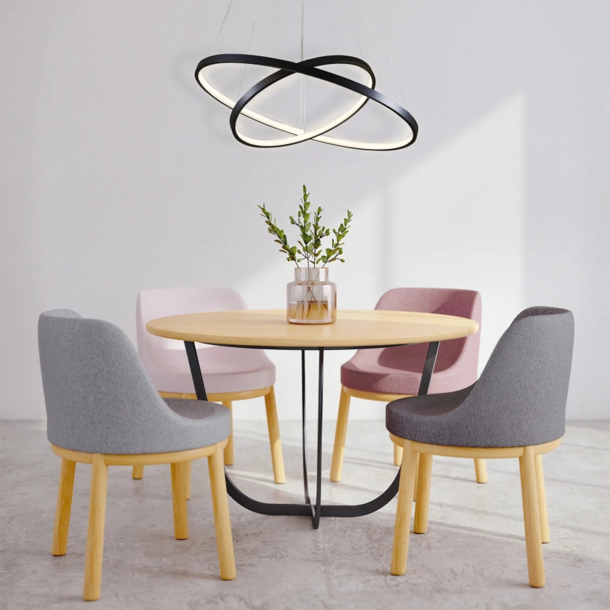 LED ljuskrona med textilsladd LEA LED/35W/230V 4000K diameter 60 cm svart