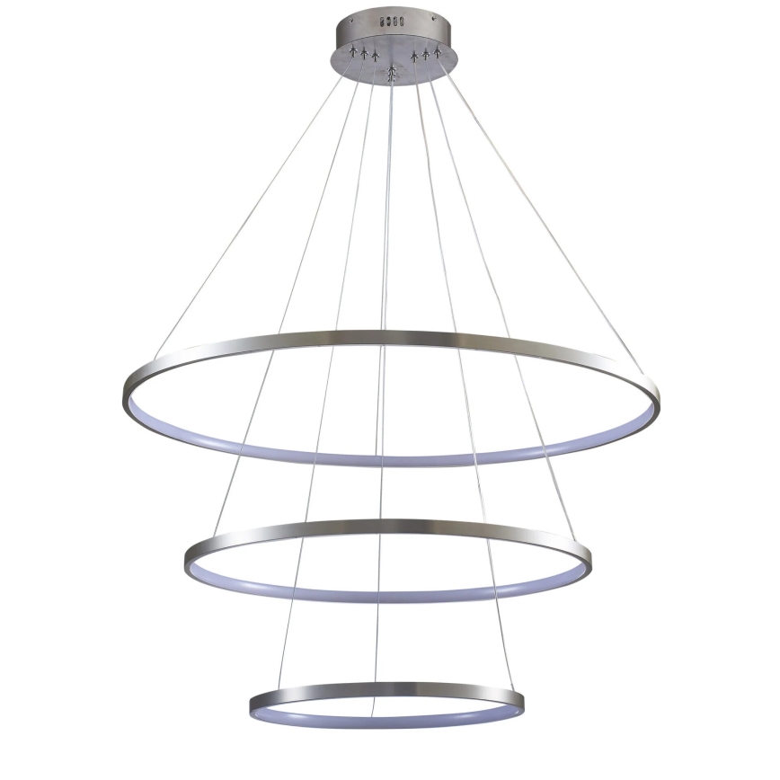 LED ljuskrona med textilsladd LEA LED/60W/230V 4000K diameter 80 cm matt krom