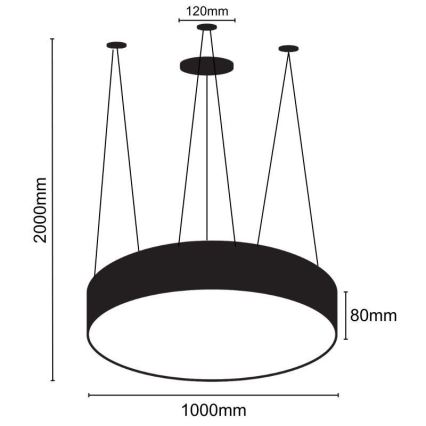 LED ljuskrona med textilsladd LED/100W/230V 4000K diameter 100 cm