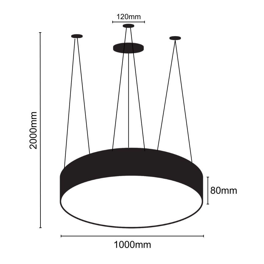 LED ljuskrona med textilsladd LED/100W/230V 4000K diameter 100 cm
