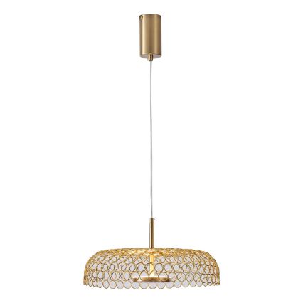 LED ljuskrona med textilsladd LED/10W/230V 3000K guld diameter 35 cm