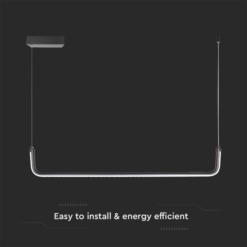 LED ljuskrona med textilsladd LED/12W/230V 4000K 90 cm svart