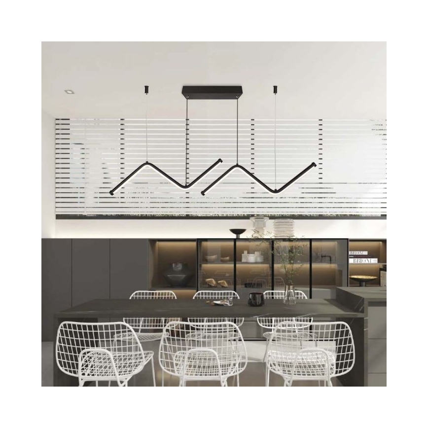 LED ljuskrona med textilsladd LED/12W/230V 4000K svart