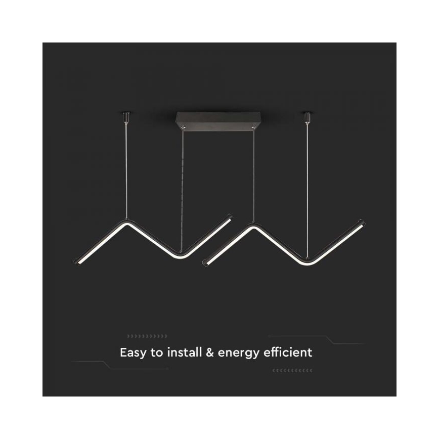 LED ljuskrona med textilsladd LED/12W/230V 4000K svart