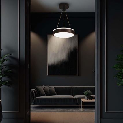 LED ljuskrona med textilsladd LED/12W/230V 4000K svart