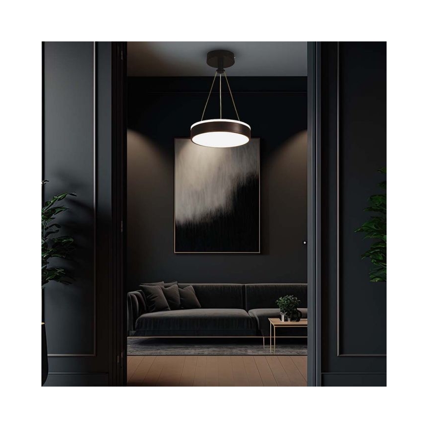 LED ljuskrona med textilsladd LED/12W/230V 4000K svart
