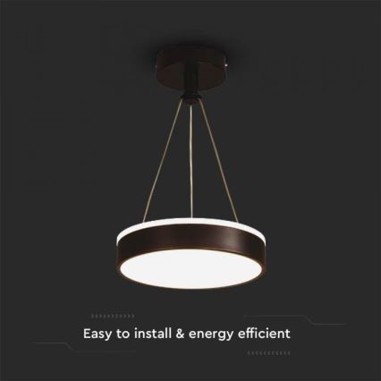 LED ljuskrona med textilsladd LED/12W/230V 4000K svart