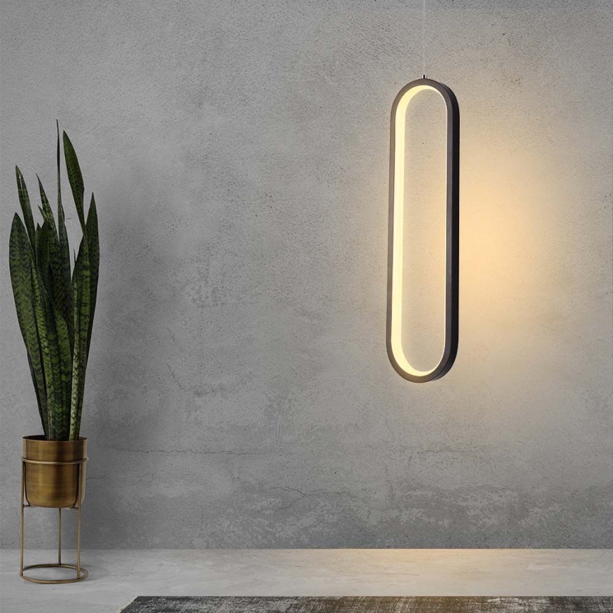 LED ljuskrona med textilsladd LED/13W/230V 4000K svart