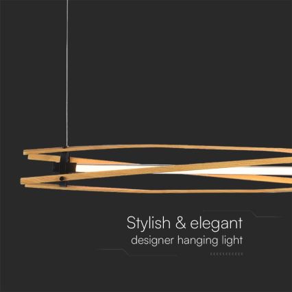 LED ljuskrona med textilsladd LED/15W/230V 3000K brun