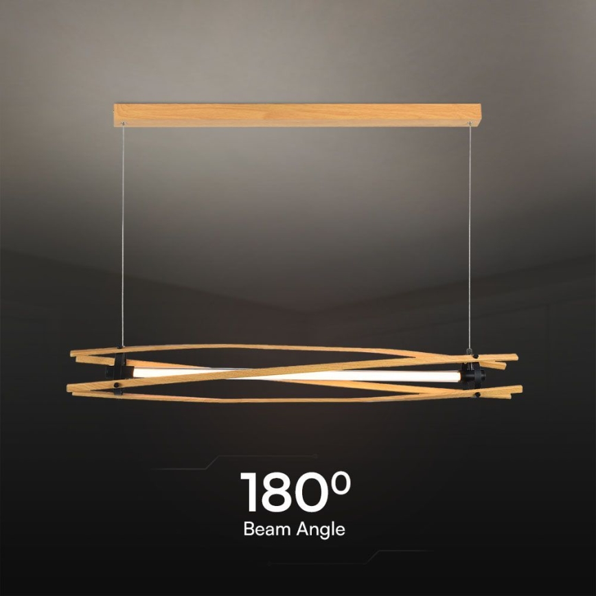 LED ljuskrona med textilsladd LED/15W/230V 3000K brun