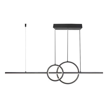 LED ljuskrona med textilsladd LED/15W/230V 4000K 80 cm svart