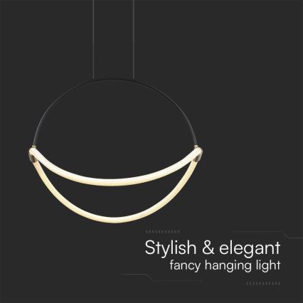 LED ljuskrona med textilsladd LED/16W/230V 3000K diameter 50 cm