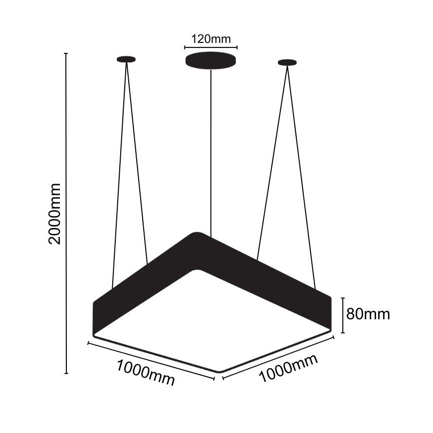 LED ljuskrona med textilsladd LED/170W/230V 4000K 100x100 cm