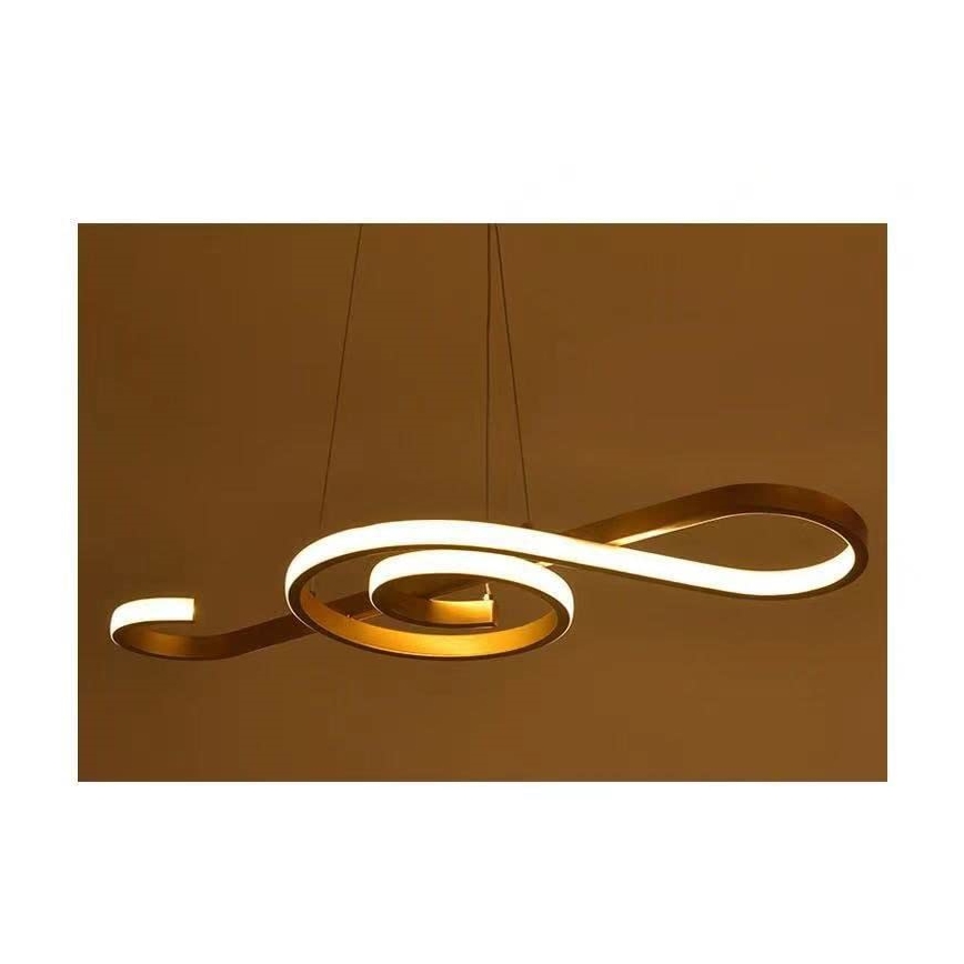 LED ljuskrona med textilsladd LED/18W/230V 3000K guld