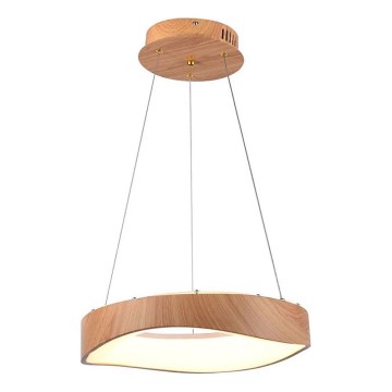 LED ljuskrona med textilsladd LED/18W/230V 3000K ø 40 cm brun