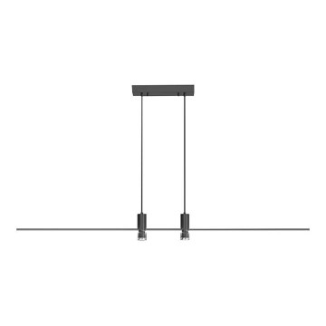 LED ljuskrona med textilsladd LED/19W/230V 3000K svart