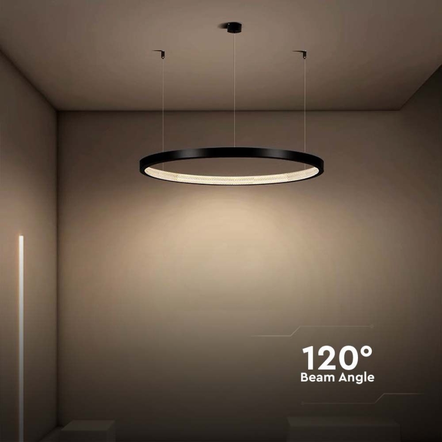 LED ljuskrona med textilsladd LED/19W/230V 4000K svart