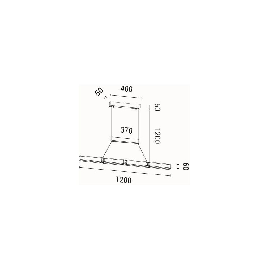 LED ljuskrona med textilsladd LED/21W/230V 3000K 45x120 cm