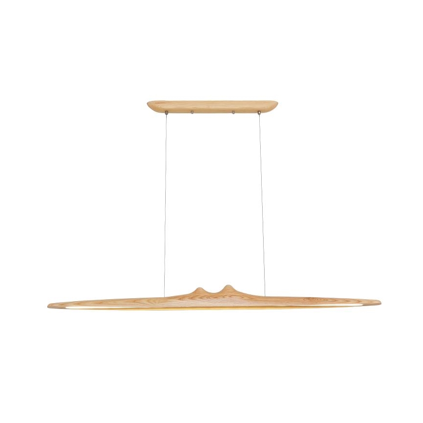 LED ljuskrona med textilsladd LED/22W/230V 4000K 120 cm ask/massivt trä