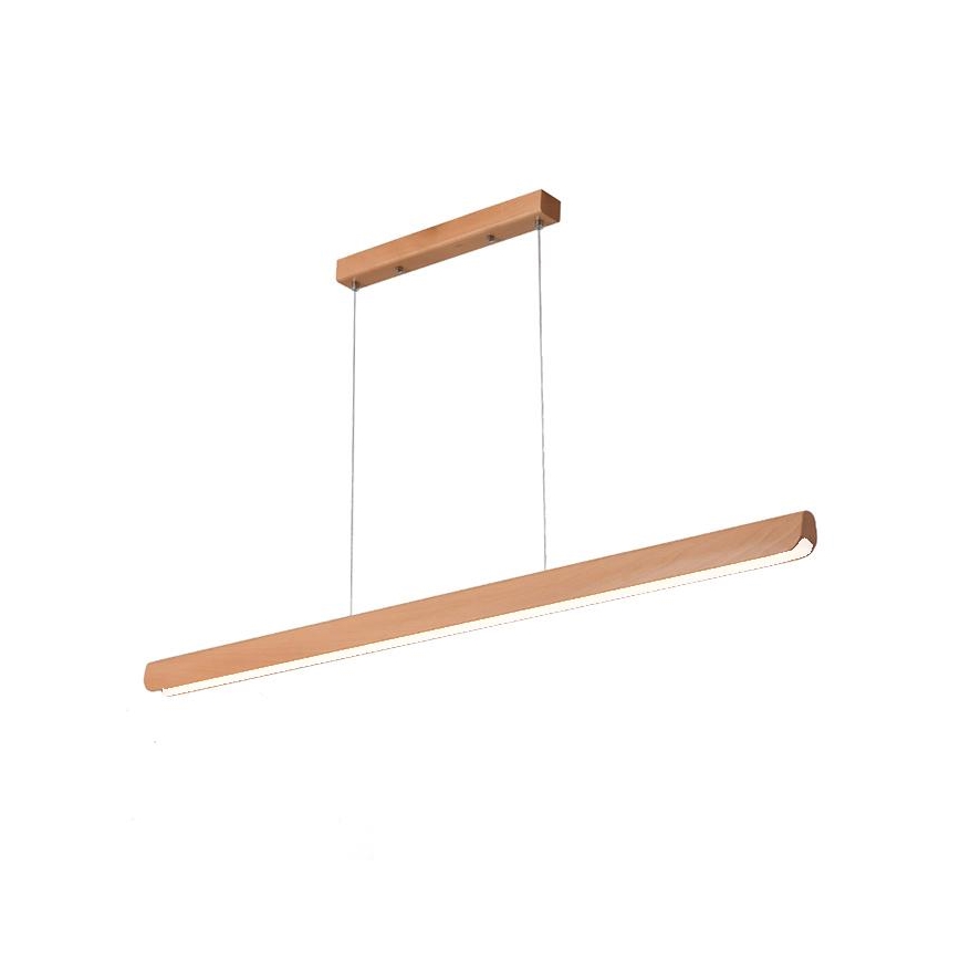 LED ljuskrona med textilsladd LED/22W/230V 4000K 120 cm bok/massivt trä