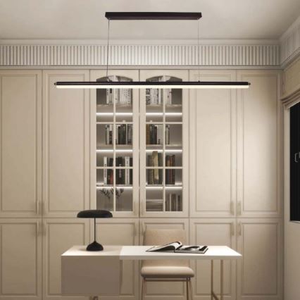 LED ljuskrona med textilsladd LED/23W/230V 4000K 120 cm svart