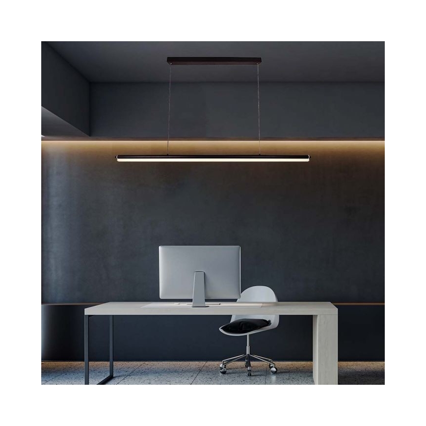 LED ljuskrona med textilsladd LED/23W/230V 4000K 120 cm svart