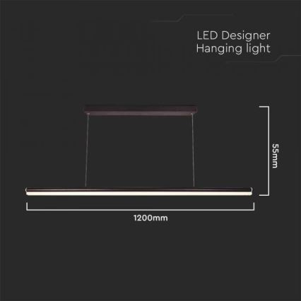 LED ljuskrona med textilsladd LED/23W/230V 4000K 120 cm svart