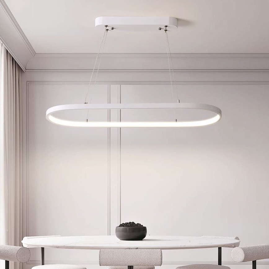 LED ljuskrona med textilsladd LED/24W/230V 3000K vit