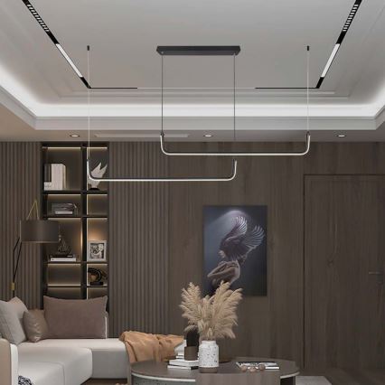 LED ljuskrona med textilsladd LED/24W/230V 4000K svart